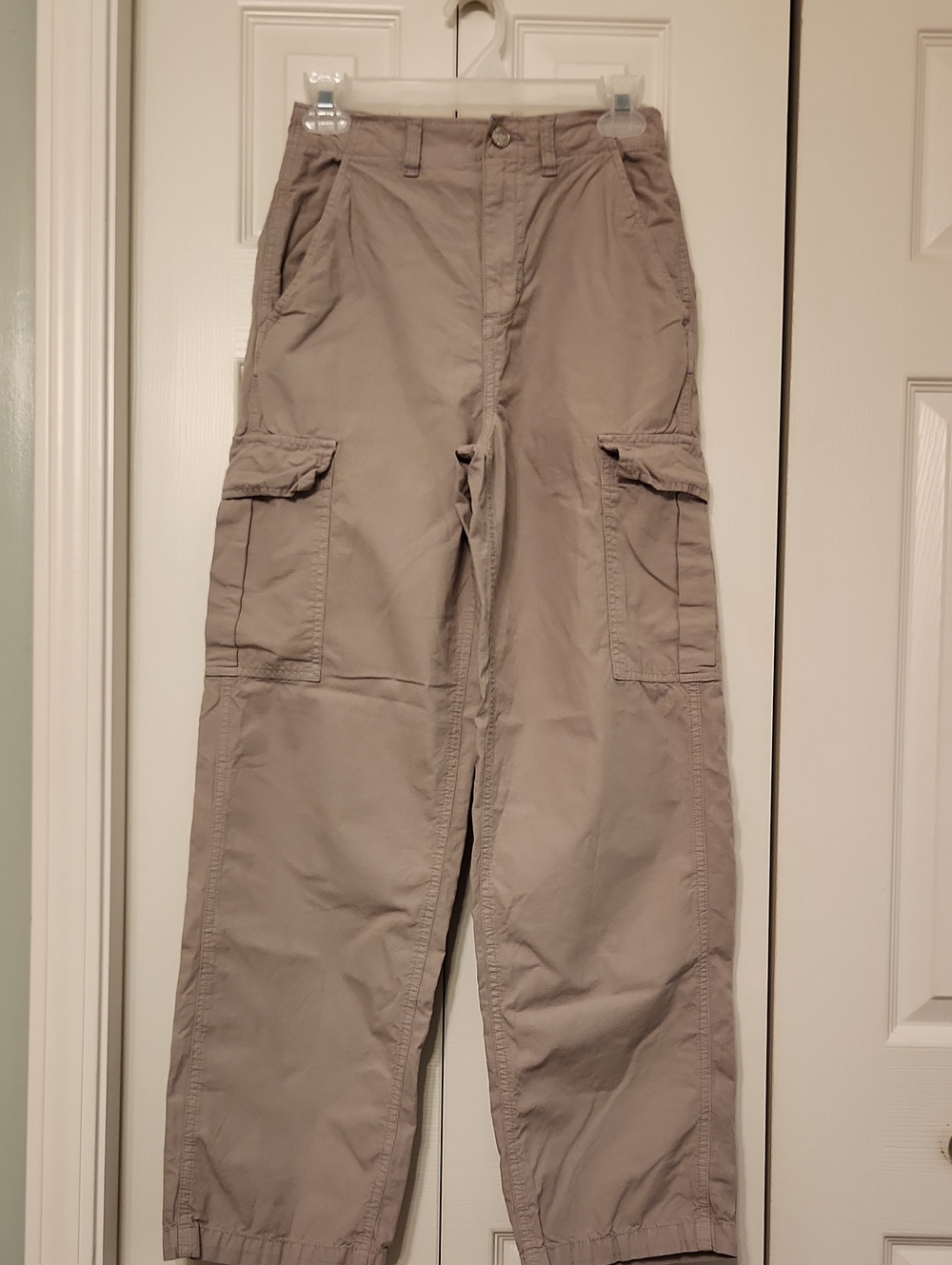 Garage High Waist Elastic Cargo Khaki Pants